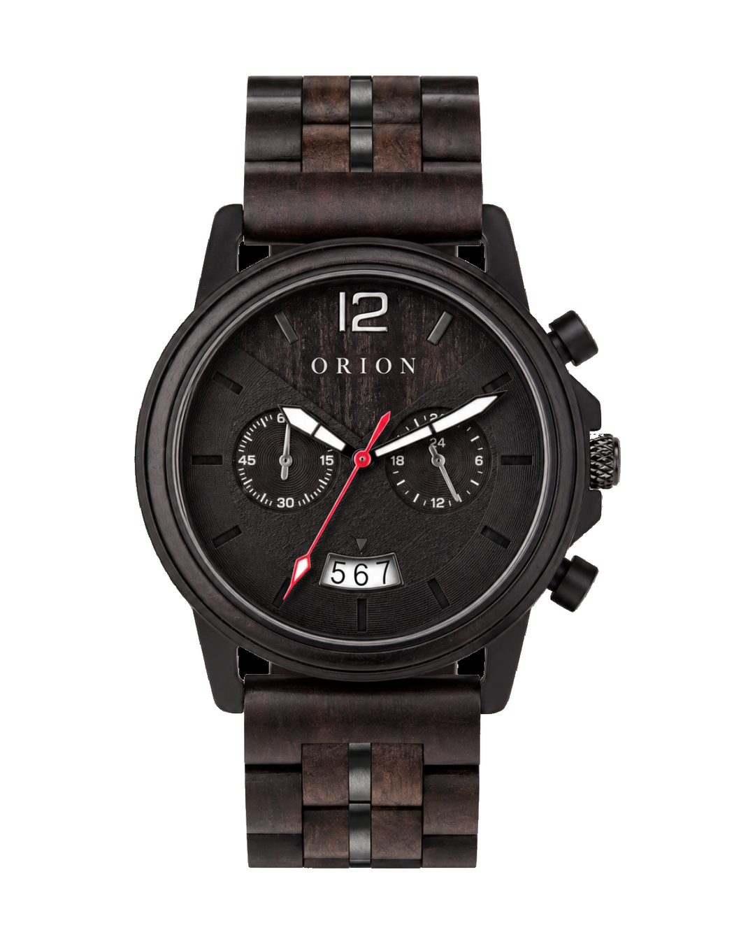 Orion Chrono – Herren-Chronograph aus Holz in Schwarz