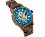 Orion Neptun – Automatik-Herrenuhr aus Holz mit Skelett-Zifferblatt