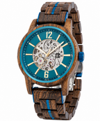 Orion Neptun – Automatik-Herrenuhr aus Holz mit Skelett-Zifferblatt