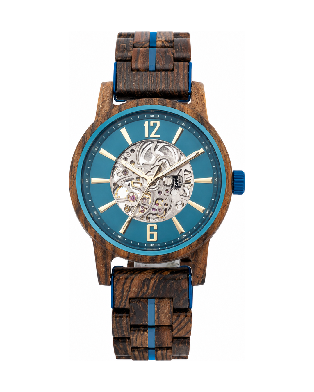 Orion Neptun – Automatik-Herrenuhr aus Holz mit Skelett-Zifferblatt