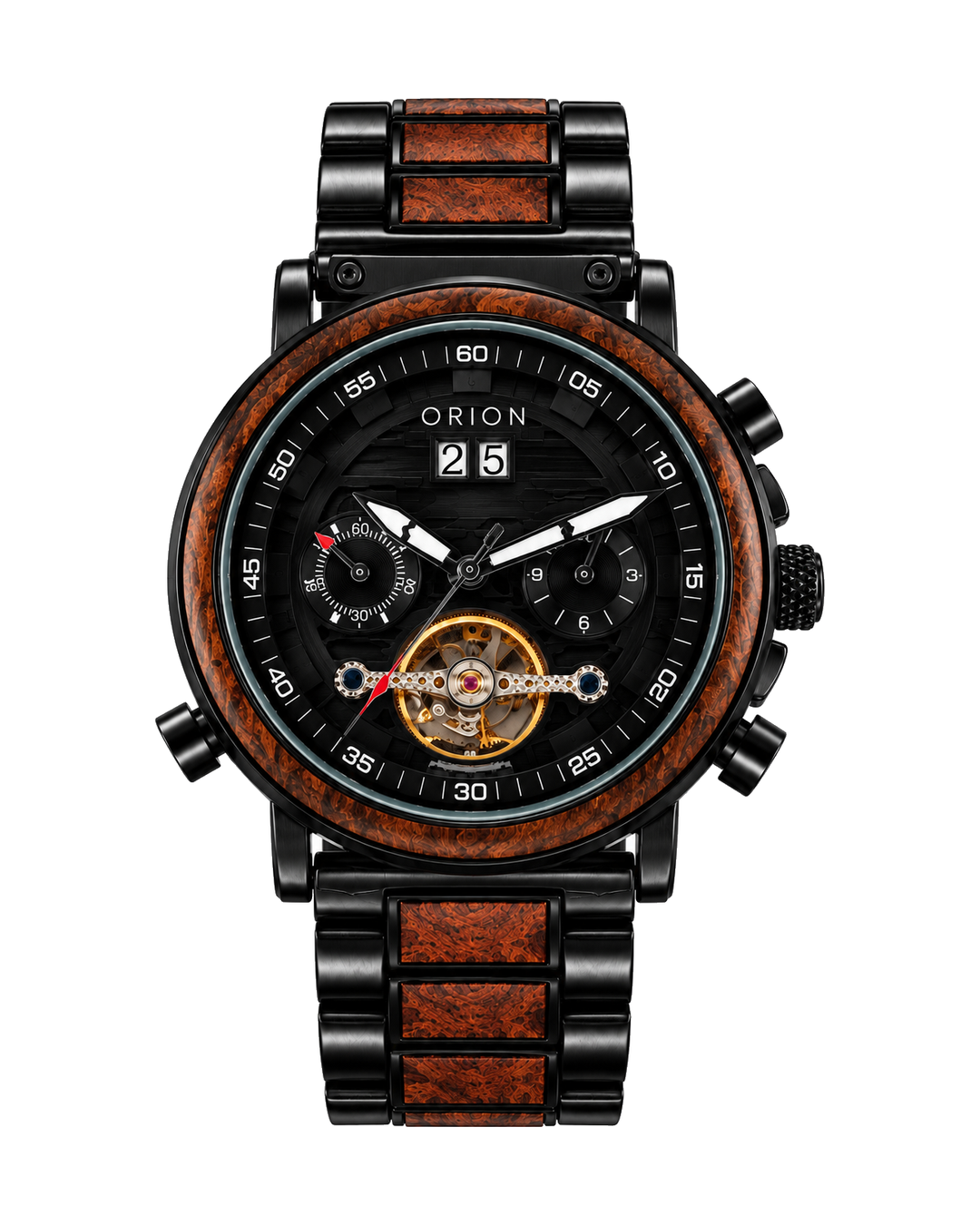 Orion Titan – Automatik-Herrenuhr aus Ebenholz mit Großdatum