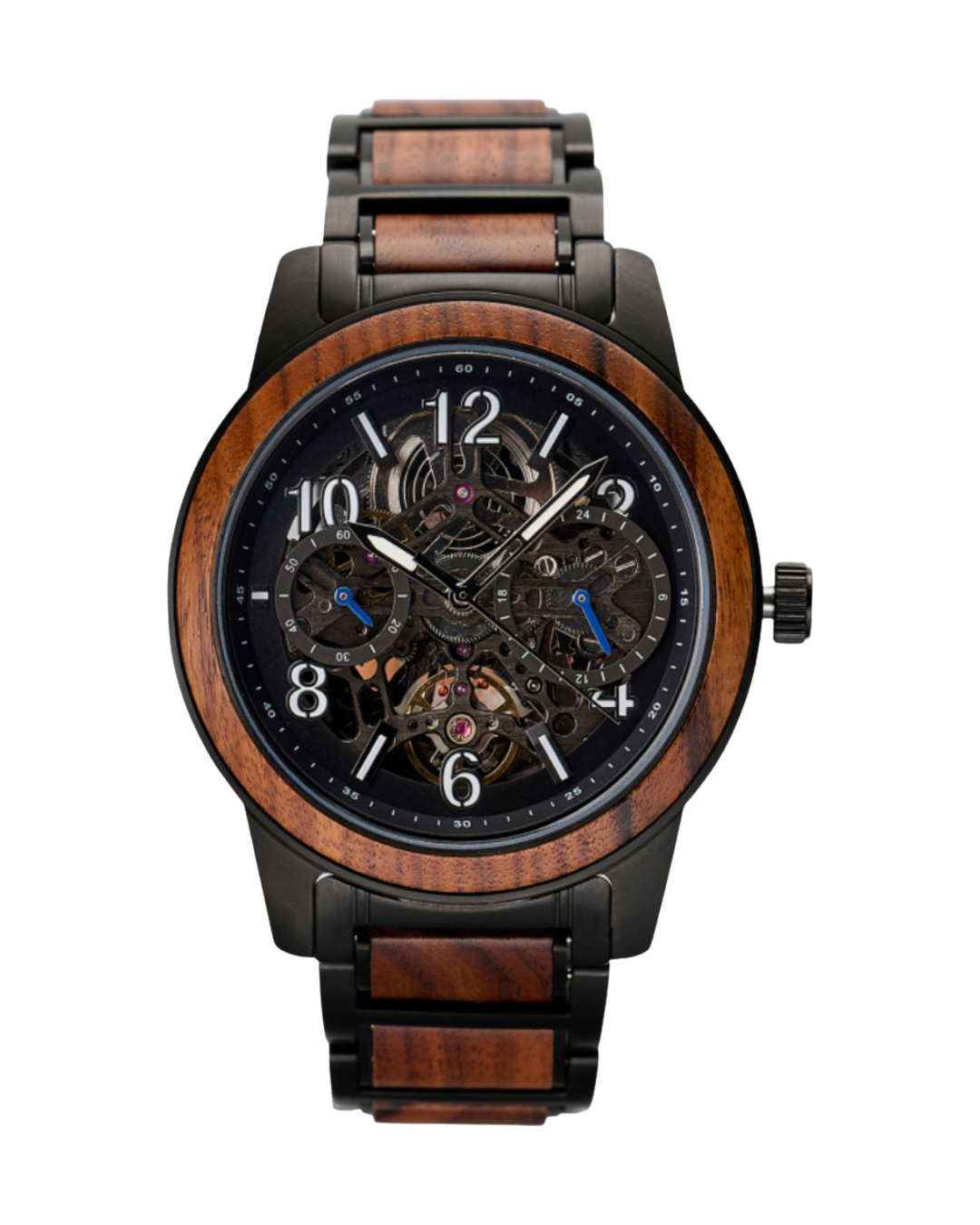 Orion Vertex – Automatik-Herrenuhr aus Holz mit Skelett-Zifferblatt